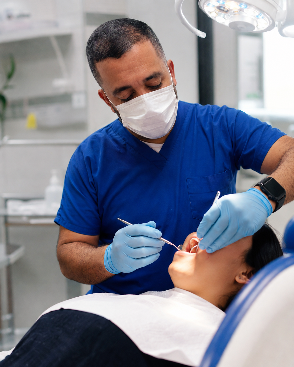 Odontólogo atendiendo a una paciente en VITTA Dental Studio