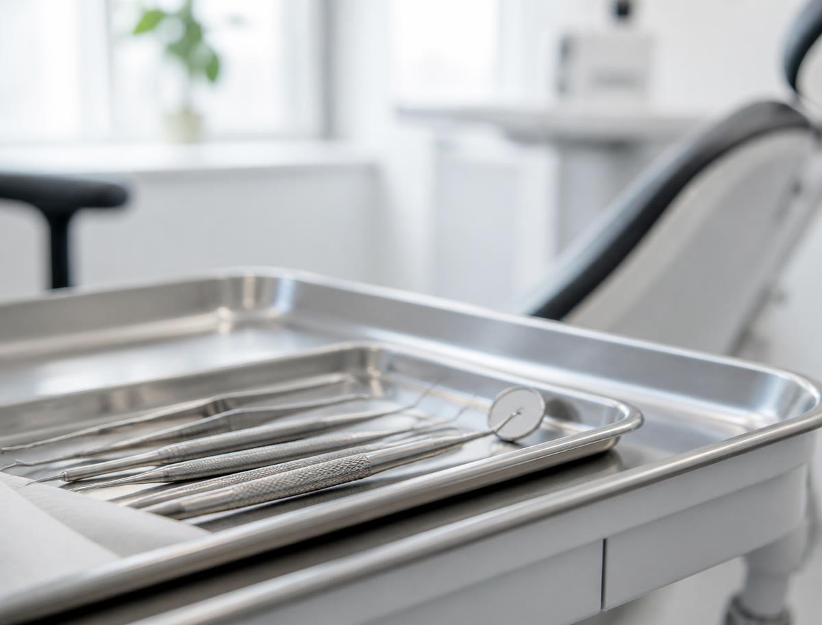 Instrumental odontológico esterilizado listo para la consulta